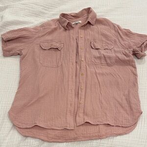 Madewell Women's Button Down Shirt in Dusty Pink